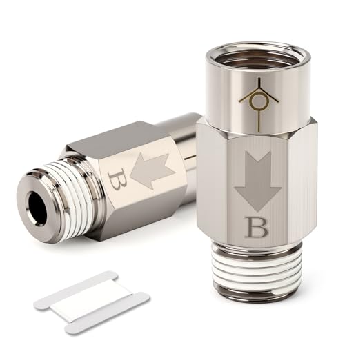 GASHER 2Pcs One-Way Non-return Check Valve 1/4