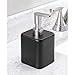 mDesign Compact Square Metal Refillable Liquid Soap Dispenser Pump Bottle for Bathroom Countertop, Kitchen Sink; Holds Hand Soap, Dish Soap, Essential Oil - Unity Collection - Black/Brushed