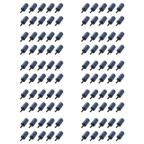 Kriccekal 水族館魚タンク ミネラルバブルエアーストーン 酸素ディフューザ グレー 24mm X 15mm 100個