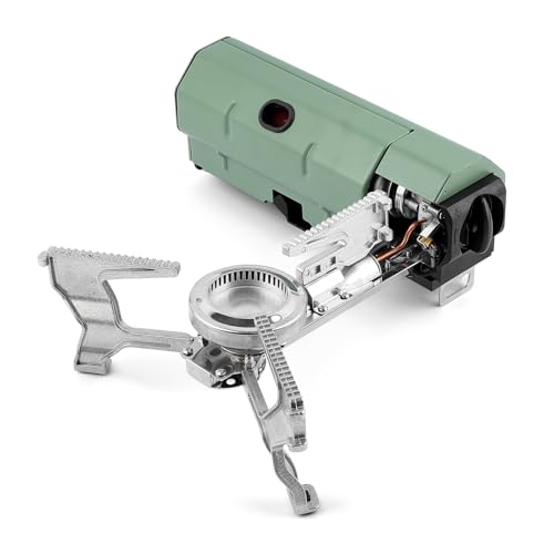 Portable Camping Stove, Sage Green, Aluminum Alloy Furnace with 10.2