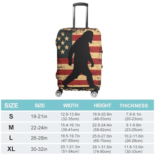 Bigfoot U.S.A. Flag Travel Luggage Cover for Suitcase 19-32 Inches Elastic Washable Baggage Protector2