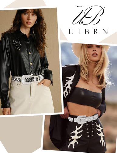 Rhinestone Belts for Women Men, Bling Studded BB Belt for Western Cowboy Cowgirl Sparkly Diamond Bedazzled Leather Belt2