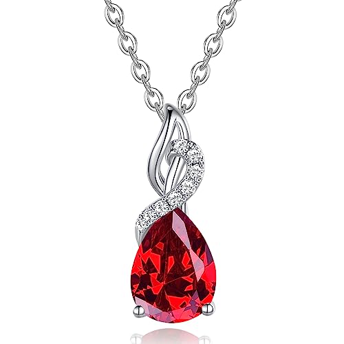 FANCIME Ruby Necklace July Birthstone...
