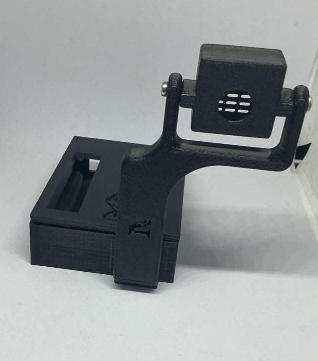 Image of Black Raspberry Pi 4 (Model B) Protective Case with Adjustable Pi Camera Mount - 3D Customized, Portable, Durable & Ventilated Enclosure for Secure Housing and Easy Access (Pack of 1)