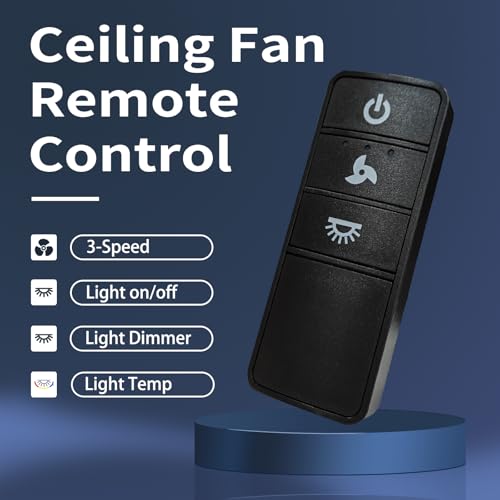 Image of TX028-S Ceiling Fan Remote Replacement for Hampton Bay | Fan Remote Replace for Hampton Bay, 3-Speed, Light Dimming, Time Delay, Replace for TX028C-S, TX028C-L, TX028C