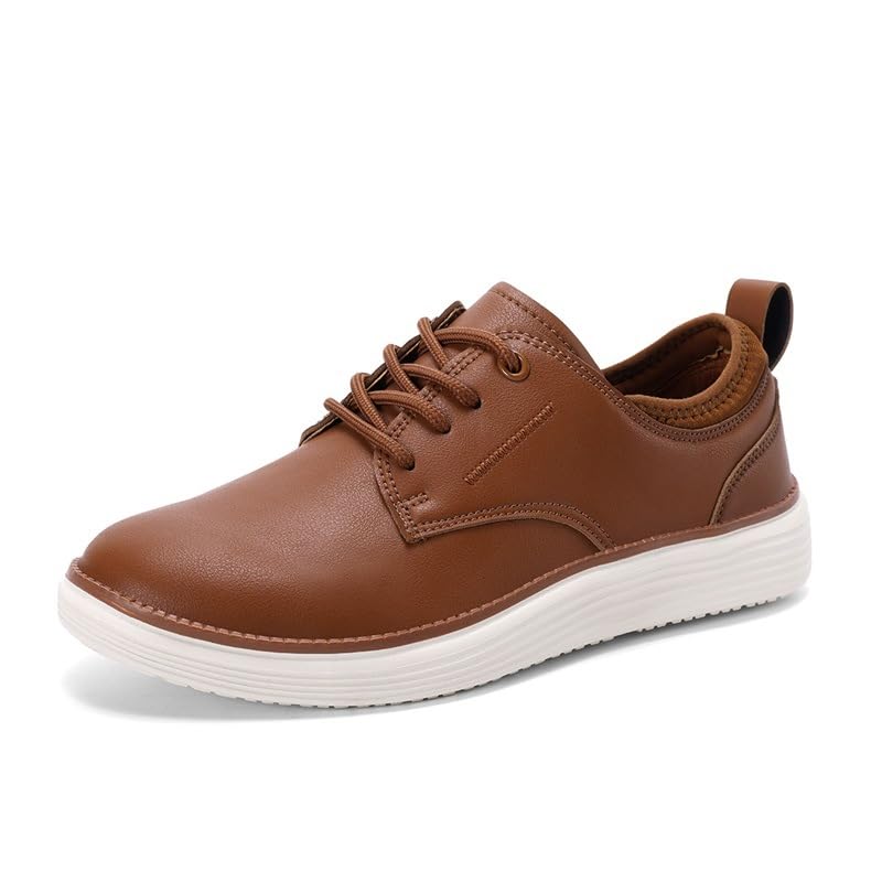 Men's Casual Oxfords Fashion Sneakers Leather Comfortable Lace-Up Dress Shoes Business Formal Loafers Shoes