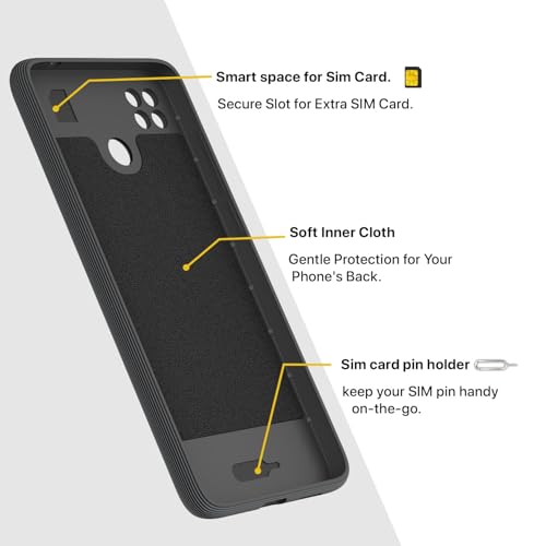 Image of Pikkme Back Cover for Poco C31, Mi Redmi 10A / 10A Sport, Redmi 9 / Redmi 9 Activ / 9C Camera Protection 3D Hexa Cube Design Silicone Protective Bumper Case (Grey)