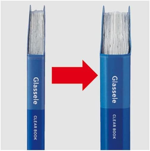 （まとめ）コクヨ クリヤーブック（Glassele） 固定式 背ポケット A4タテ 40ポケット ブルー ラ-GLB40B 1冊 【
