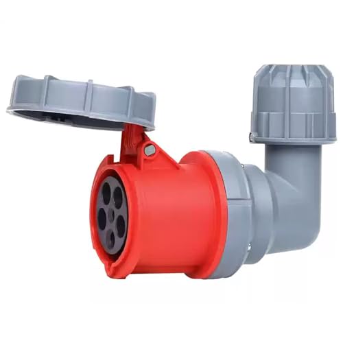 IEC60309 Waterproof CEE Industrial Connector Right Angle Activity Socket 5Pin 63A 380V-415V 3P+N+E Flame Retardant IP67