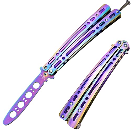 Butterfly Knife Trainer - Balisong Trainer - Practice Butterfly Knife - Balisong Butterfly Knives NOT Real NOT Sharp Blade - Steel Dull Trick Butterfly Knifes - Butter Fly Knife Training K15R