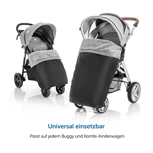 Zamboo Universal Decke für Kinderwagen und Buggy - wasserabweisende Outdoor Beindecke für Sportwagen & Jogger - Schwarz Grau