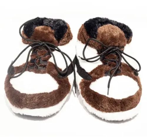 Image of Warm Furry Sneakers Slipper Comfy House Shoes Winter Plush Fuzzy Slipper Shoes For Women Men One Size Fits Most Fluffy Slides For Indoor Outdoor Bigfoot Gifts Houseshoes
