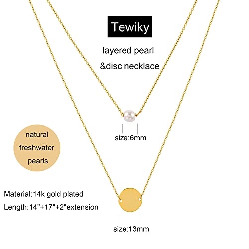 Image of Tewiky Dainty 14k Gold Plated /Silver Cubic Zirconia Necklaces for Women, Simple CZ Jewelry Necklaces Trendy Gifts