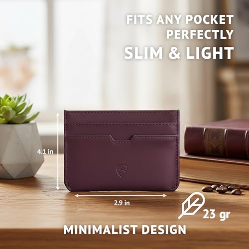Image of Vaultskin MOORGATE Slim Card Holder - Minimalist Leather Wallet with RFID Blocking, Front Pocket Credit Card Case for Men & Women