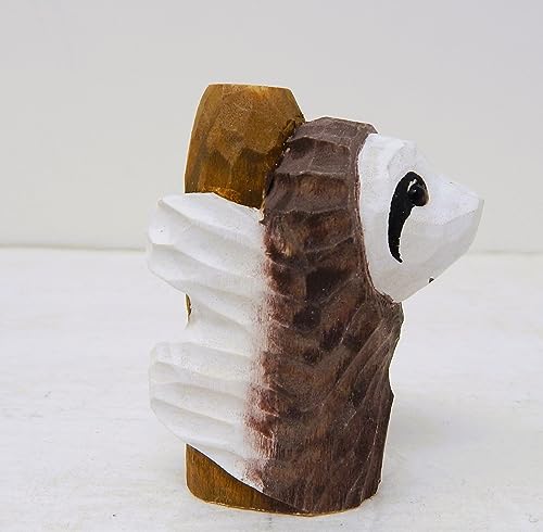 Estatua miniatura de perezoso de madera tallada a mano miniatura 4