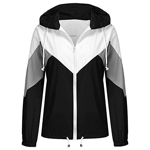 SoTeer Women's Lightweight Hooded Waterproof Rain Jacket Windbreaker Packable Active Outdoor Raincoat (Black, M)