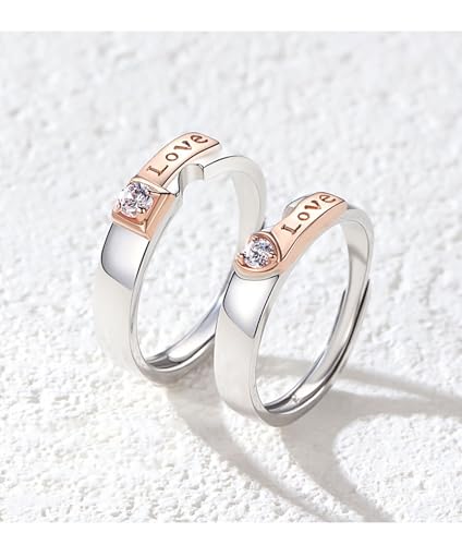 Bague réglable alliance gravure couple argent le cadeau idéal
