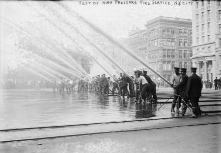 1900s photo Fireman/Firefighter testing highpressure hoses, N.Y. Vintage Blac a3