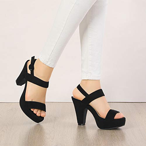 Image of Allegra K Women's Slingback Platform Heels Chunky High Heel Sandals