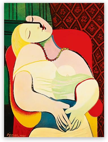 BBAUER Pablo Picasso Poster Pablo Picasso Il Sogno Tela Arte della Parete Pittura Astratta Pablo Picasso Stampe per la Decorazione Domestica Moderna Immagini 50x70 cm Senza Cornice