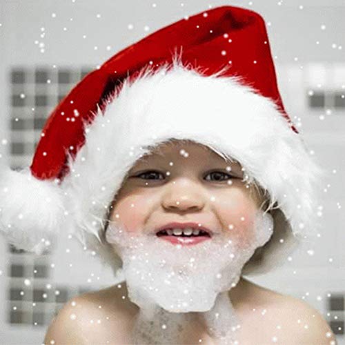 Ccinee Santa Hat For Kids,Christmas Santa Hats Velvet Plush Red Hat For Home Decoration Party Supplies,Pack Of 2 #TOP4
