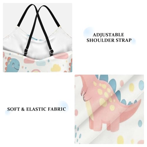 One Piece Toddler Swimsuit Girl, Summer Beach Swimwear 3-10 Y, Cute Pastel Dino3