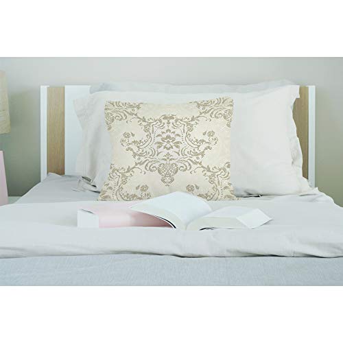 Ekobla Damask Floral Throw Pillow Cover Vintage Victorian Renaissance Retro Romantic Elegant Royal Cozy Square Cushion Case For Men Women Boys Girls Room Home Decor Cotton Linen 18X18 Inch #TOP2