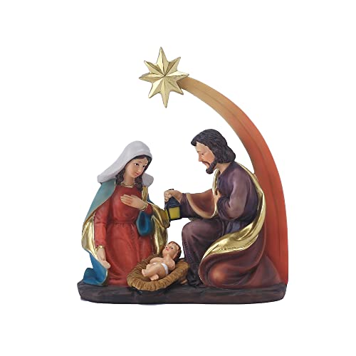 Lesenphants Holy Family Statue Christmas Nativity Set Jesus Mary Joseph Religious Figurine With Bethlehem Star Home Decoration Resin Ornament Gift. #TOP24