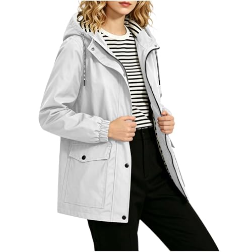Veste longue et respirante pour femme coupe-vent manteau fin mi-saison zippé
