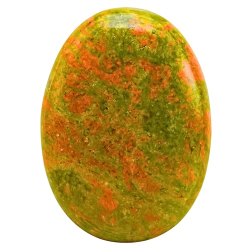 Image of Certified Unakite Crystal Palm Pebbles Stones for Anxiety Stress Relief Massage - AAA Grade Original Healing Gemstone Agate Palm Stone for Yoga Meditation Spiritual Reiki Feng Shui