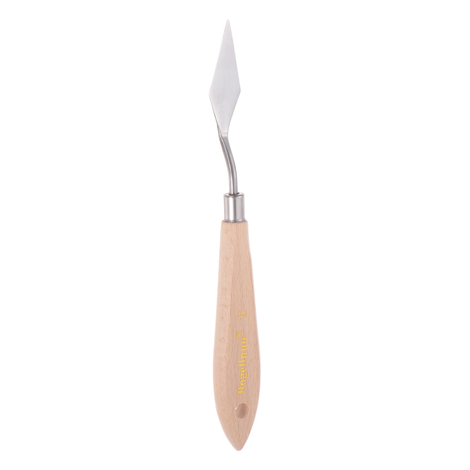 HARFINGTON No.5 Painting Palette Knife Stainless Steel Pointy Spatula Pallet Knife with Beech Wood Handle for Oil Acrylic Paint Canvas Mixing Spreading