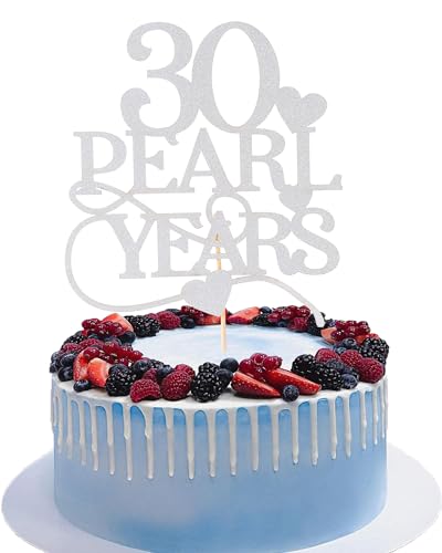 AmarYYa 30 Pearl Years Cake Topper