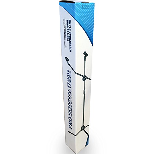 Tripod Boom Microphone Stand - Fully Adjustable Black Mic Stand & Holder - Maximum Stability Safe Knob Lock - Anti-Slip Rubber Tripod Ends - Lightweight & Portable By Sure Luxury #TOP3