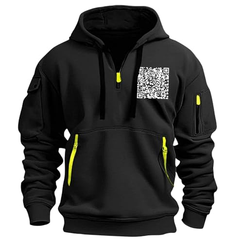 Funny Hoodies for Men Hoodie Unisex - Qr Scan Code Sweatshirt Quarter Zip Pullover Sweatshirt Casual Outfits3