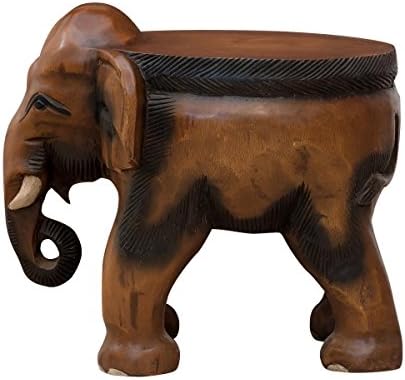 Surin Solid Monkey Pod Wood, Hand-Carved, Elephant Ride Table