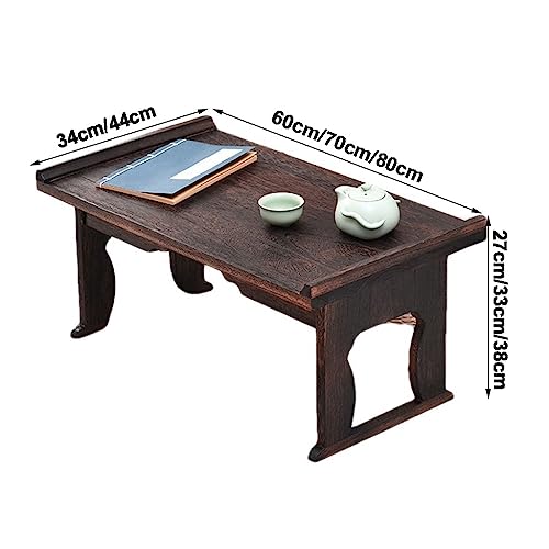 Table de méditation pliable en bois table de sol zen pour thé et café - 4