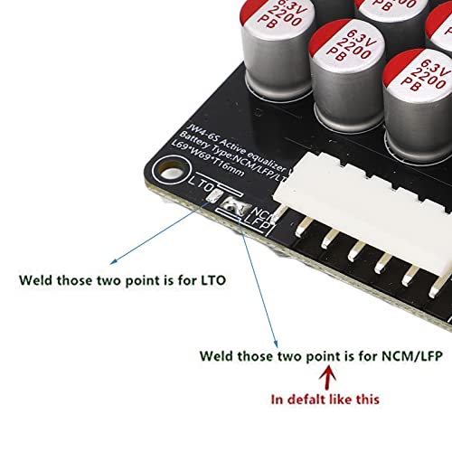 Ecualizador activo para baterías de 1,8 V a 4,5 V, tablero equilibrador de capacitores 6S con transferencia de energía para baterías de ion-litio, LiFePO4 y LTO miniatura 4