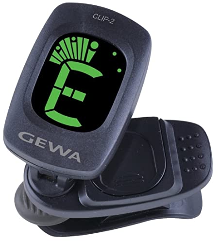 GEWA Automatisches Chromatisches Stimmgerät Clip-2 mit LCD-Anzeige, Farbwechsel, hohe Genauigkeit