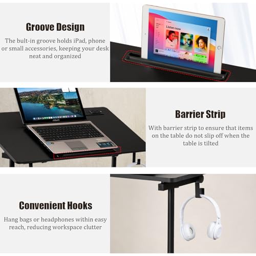 Image of SIDUCAL Standing Desk Height Adjustable with Tiltable Tabletop, Black