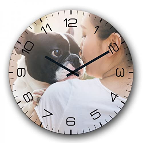 Genérico Reloj de Pared Personalizado con Foto y Texto Regalo Original Decoración con Mecanismo incluíd