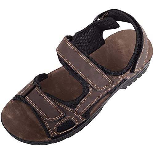 ABSOLUTE FOOTWEAR Sandalias deportivas con correa para hombre Touch and Close, Brown, 44 EU