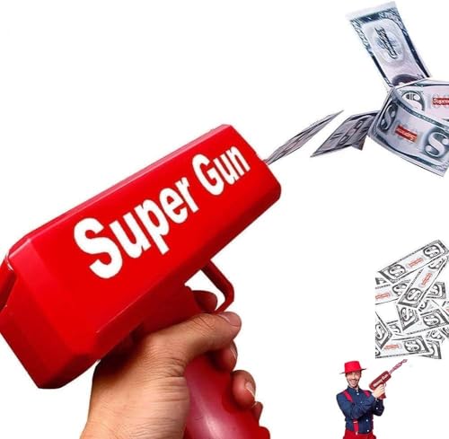 Image of Super Money Guns Paper Playing Spary Money Gun Make it Rain Toy Gun, Gun Fake Bill Dispenser Money Shooter Toy