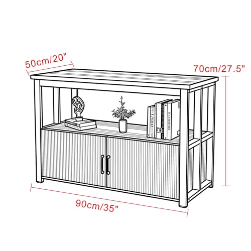 Support pour aquarium robuste 90 cm avec rangement intégré