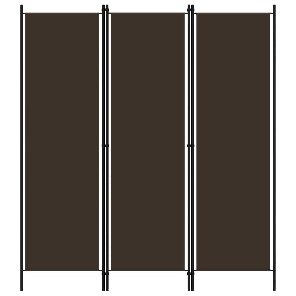 Vidaxl 3-Panel Room Divider 150X180 Cm Wall Partition Screen Separator Brown