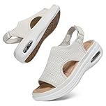 Bravover Sandals Womens Air Cushion Sandals Summer Washable Sport Ladies Walking Sandals Womens Wedge Platform Walking Shoes Casual Thick Bottom Comfy Beach Shoes