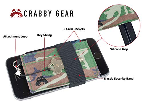 Crabby Wallet - Thin Minimalist Front Pocket Wallet - Credit Card Holder - Small Travel Wallets - Compact Wallets For Men And Women - Carry Cards, Cash, Phone, Keys- Secure Canvas Wallet - Camo Armyland #TOP6
