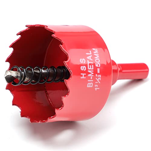 50mm Hole Saws Cutter, HSS Bi-Metal Drill Bit for Wood, Plastic, UPVC, Fiberglass and Plasterboard
