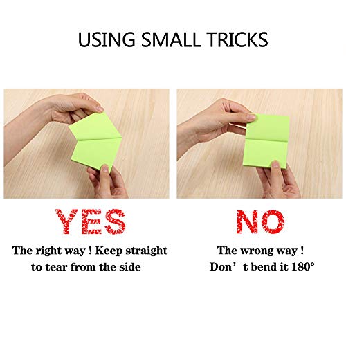 Sticky Notes 6 Bright Color 6 Pads Self-Stick Notes 3 In X 3 In, 100 Sheets/Pad #TOP4