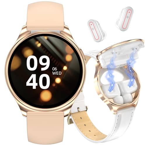 Smart Watches with Earbuds for Women, 1.27' Fitness Tracker Smartwatch for iPhone/Android...