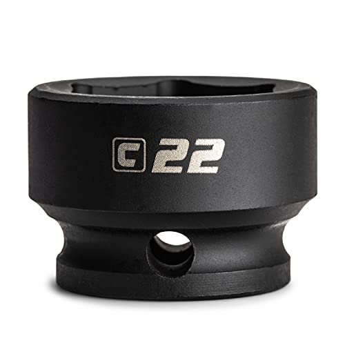 Image of Capri Tools 22 mm Stubby Impact Socket, 3 /8 in. Drive, 6 Point, Metric
